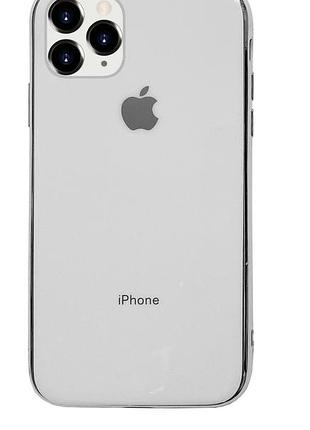 Чохол silicone glass case для iphone 11 pro (08) white білий