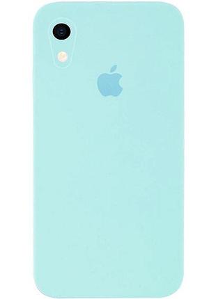 Чохол silicone full case camera square (квадратні) для iphone xr sea blue (02) бірюза