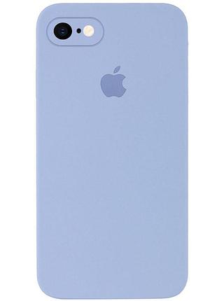 Чехол silicone full case camera square (квадратные) для iphone 8 lilac cream (13) голубой