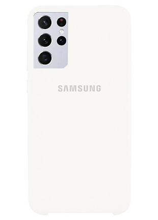 Чохол silicone case для samsung premium s21 ultra white (09) білий