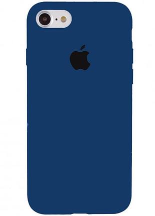 Чехол silicone case для iphone 7 navy blue синий