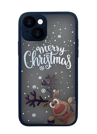 Чехол силиконовый новогодний для iphone 13 merry christmas (04) олень
