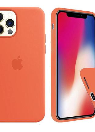 Чехол silicone full case для iphone 12 pro orange оранжевый