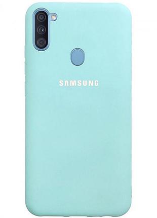 Чохол silicone case для samsung premium m11 sea blue (02) бірюза