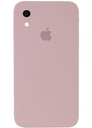 Чохол silicone full case camera square (квадратні) для iphone xr pink sand (01) пудра