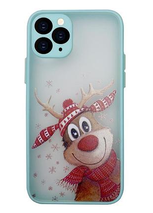 Чехол силиконовый новогодний для iphone 13 pro max олень (03)
