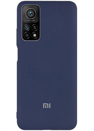 Чехол silicone case premium для xiaomi mi 10t dark blue (08) темно синий