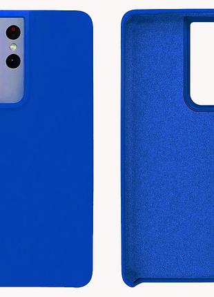 Чохол silicone case camera protective для samsung s22 ultra (26) яскраво синій neon blue
