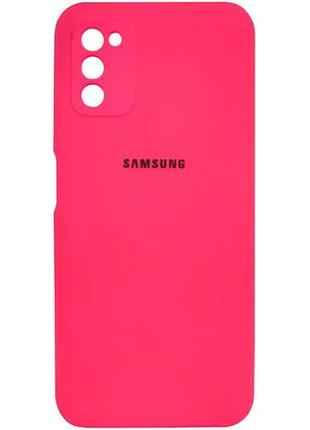 Чехол silicone case для samsung premium a03s shiny pink (21) ярко розовый