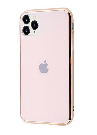 Чехол стеклянный glass case для iphone 11 pro (02) rose gold розовый