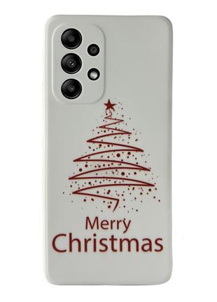 Чохол новорічний premium для samsung a13 (02) merry christmas tree білий