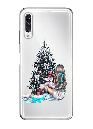 Чехол прозрачный новогодний clear для samsung a50 (02) новогодня настроение