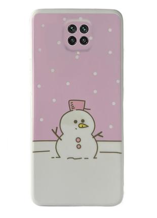 Чехол новогодний premium для xiaomi redmi note 9 pro (06) снеговик новогодний