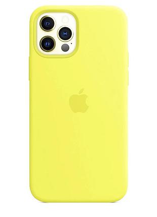 Чехол silicone case для iphone 12 pro flash лимонный