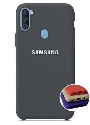 Чохол silicone full case для samsung m11 (29) dark grey темно-сірий