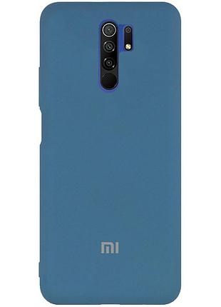 Чехол silicone case premium для xiaomi redmi 9 azure (10) синий