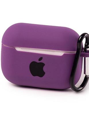Чехол silicone case с карабином для airpods pro - grape