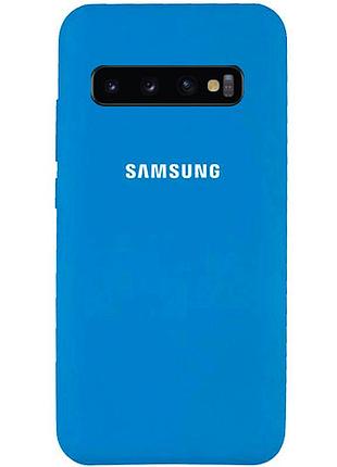 Чехол silicone case для samsung premium s10 plus blue (16) синий