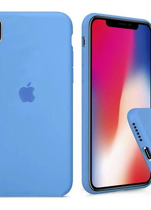Чехол silicone full case для iphone xr azure синий