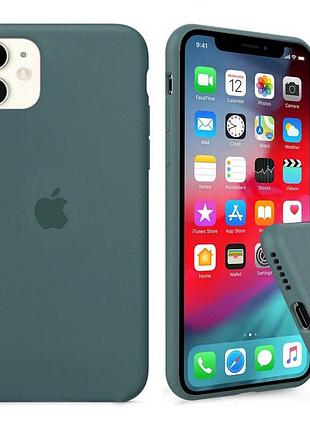 Чохол silicone full case для iphone 12 mini pine green зелений