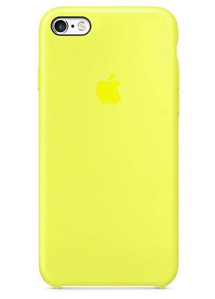 Чехол silicone case для iphone 6/6s flash лимонный