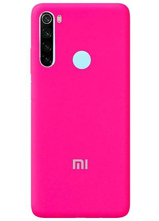 Чехол silicone case premium для xiaomi redmi note 8 shiny pink (21) ярко розовый