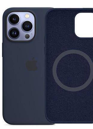 Чохол silicone case with magsafe для iphone 13 pro max dark blue (28) темно-синій