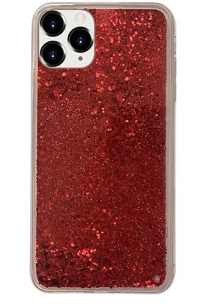 Чохол silicone з блискітками для iphone 11 pro (04) red червоний