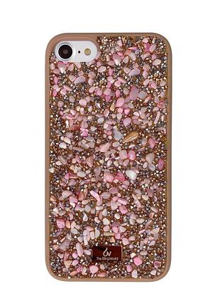 Чохол diamond the bling world case для iphone 8 (06) rose stone рожевий камінь