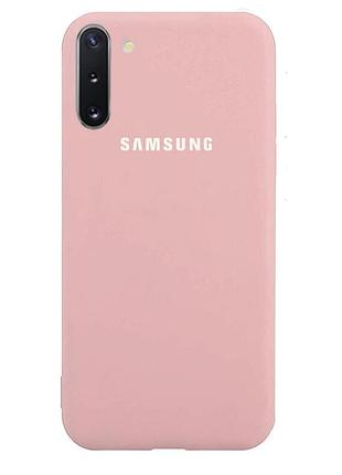 Чехол silicone case для samsung premium note 10 pink sand (18) пудра