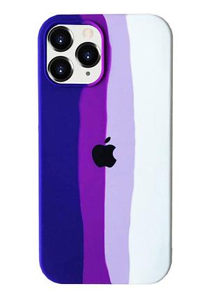 Чехол silicone rainbow case для iphone 11 pro max (04) purple rainbow