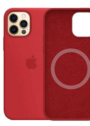 Чехол silicone case with magsafe для iphone 13 pro rose red (23) бордовый