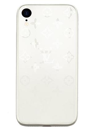Чохол скляний glass case louis vuitton луї вітон для iphone xr (03) white білий