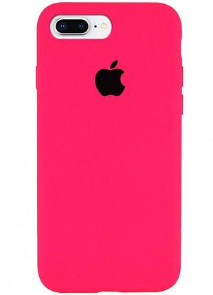 Чохол silicone case для iphone 8 plus shiny pink яскраво-рожевий