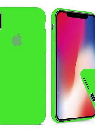 Чехол silicone full case для iphone xs max lime green салатовый