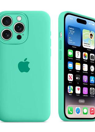 Чехол с защитой камеры kassel silicone camera protective для iphone 15 pro (50) светло-зеленый spearmint
