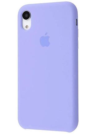 Чехол silicone case для iphone xr lilac голубой