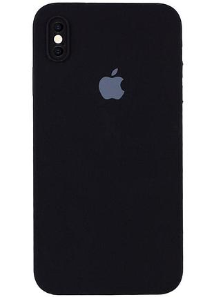 Чехол silicone full case camera square (квадратные) для iphone xs max black (25) чёрный
