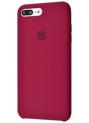 Чехол silicone case для iphone 8 plus rose red бордовый