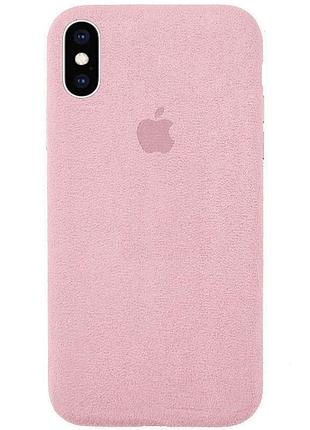 Чохол alcanta алькантара для iphone xs max (03) pink рожевий