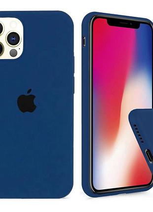 Чехол silicone full case для iphone 12 pro navy blue синий