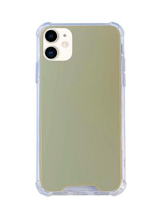 Чехол силиконовый зеркало для iphone 11 (02) gold золотой