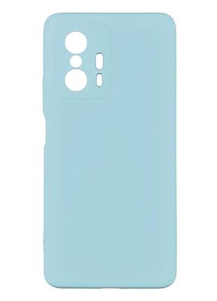 Чехол silicone case camera protective для xiaomi mi 11t lilac cream (11) голубой