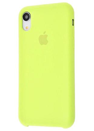 Чехол silicone case для iphone xr flash лимонный