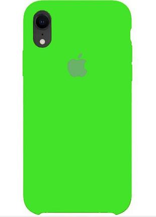 Чехол silicone case для iphone xr lime green салатовый