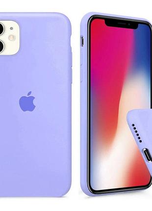 Чехол silicone full case для iphone 12 mini lilac голубой
