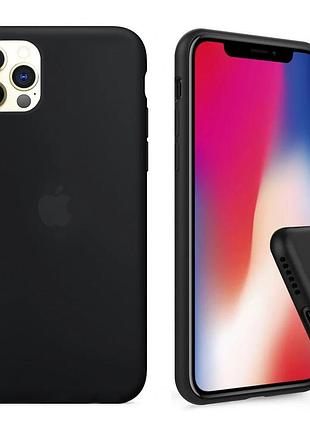 Чохол silicone full case для iphone 12 pro max black чорний