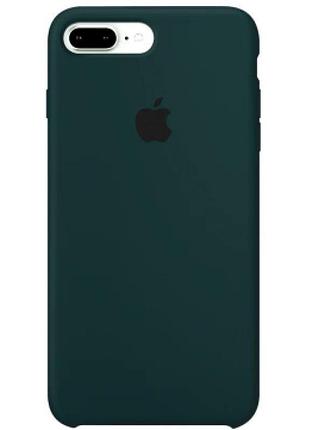 Чохол silicone case для iphone 8 plus forest green темно-зелений