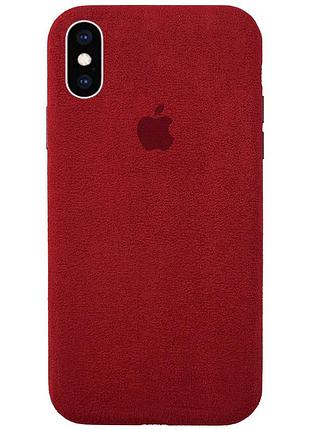 Чохол alcanta алькантара для iphone xs max (06) red червоний