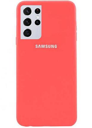 Чохол silicone case для samsung premium s21 ultra coral (12) кораловий